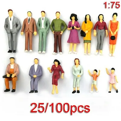 25/100 X Painted Model People Figures Railway Passengers 1:75 Scale • £4.33