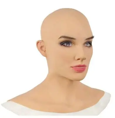 $31.91 • Buy Halloween Latex Mask Realistic Female Woman Face For Crossdressing Girl Headgear