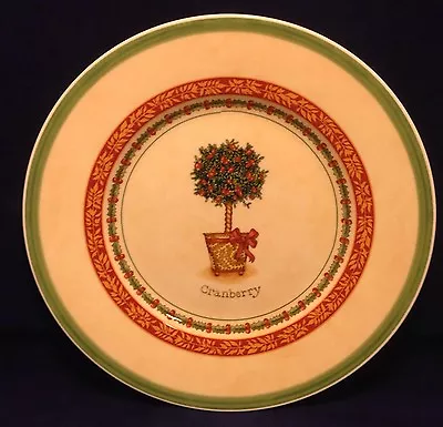 Villeroy & Boch FESTIVE MEMORIES TOPIARY Cranberry Salad Plate Germany Holly • $14.99