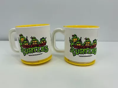 Vintage Teenage Mutant Turtles TMNT Mini Max Plastic Mug Cup Yellow 1988 • $40.16