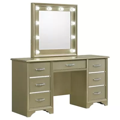 Glamorous Champagne Led Light Mirror Vanity Dressing Table Bedroom Furniture Set • $799