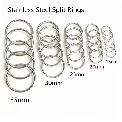 £2.63 • Buy Stainless Steel Keyring Split Key Rings Blanks 15-35mm Metal Loop Key Chain Lot