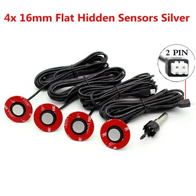 £23.87 • Buy Parking 4 Flat Sensors Car Reverse Backup Buzzer Alarm Radar System Kit Silver