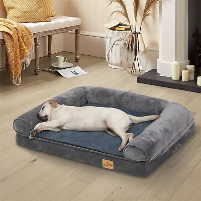 Jumbo Dog Bed Memory Foam Orthopedic Pet Bolster Cushion Bed Sofa Hide Zipper  • $29.91