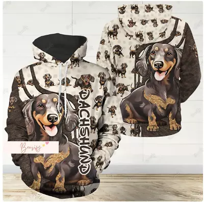 Dachshund Dog 3D HOODIE HALLOWEEN GIFT CHRISTMAS GIFT BEST PRICE OVER PRINT • $27.98