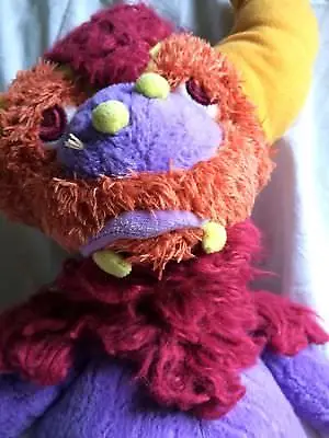 Manhatten Toy Monster Alien Stuffed Animal Plush Furry Happy Purple Orange Horns • $41.60