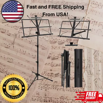 Music Stand 2 In1 Dual-use Sheet Music Stand & Desktop Book Stand Metal Portable • $18.48