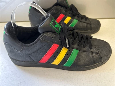 $38 • Buy 9.5 43.5 ADIDAS Mens Superstar Rasta Sneakers Black Green Yellow Red 27.5cm Inne