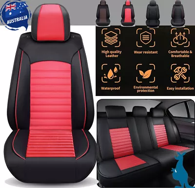 Waterproof Leather Car Seat Covers Breathable 2pc Front/Rear Cushions For Holden • $220.40