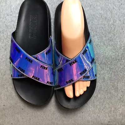 Victorias Secret Pink Metallic Slides /flip Flops M • $19.95
