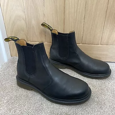 Mens Dr Martens 2976 Chelsea Doc Boots Smooth Black Leather Size UK 7 EU 41 • £79.99