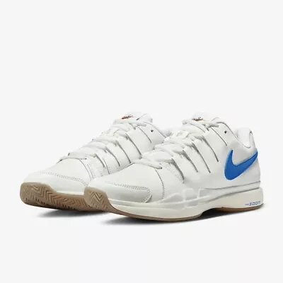 Nike Zoom Vapor 9.5 Tour Leather Sail Blue White Tennis Shoes Mens Size 13 • $109.95