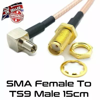 £3.75 • Buy SMA Female To TS9 Male Pigtail 15cm Connector Pigtail Router Adapter *UK Seller*
