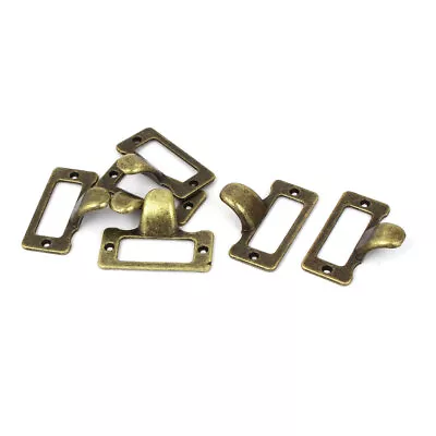 Home Office File Drawer Vintage Style Tag Frame Label Holder Pull Handles 6 Pcs • $9.30