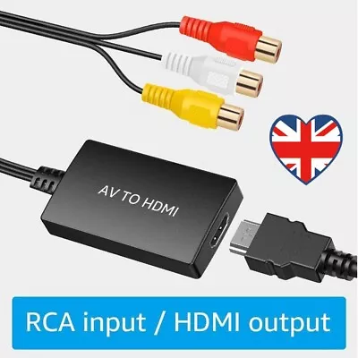 RCA AV S-Video To HDMI-compatible Converter Audio Video Adapter For DVD HDTV STB • £9.95