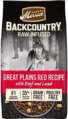 Merrick Backcountry Raw Infused Grain-Free Great Plains Red Dry Dog Food20lb • $53.53