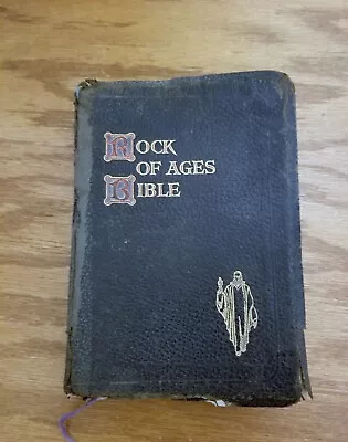 Vintage Rock Of Ages Bible King James Version 1947 Leather Cover Indexed Tabbed • $29.99