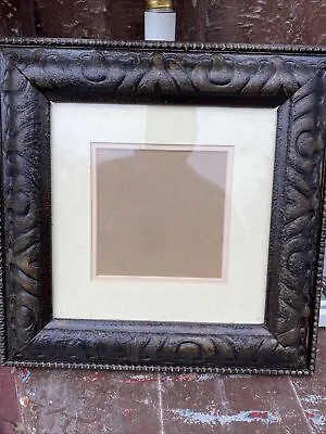 Vintage Mid Century Ornate Faux Wood 13”square Picture Frame For 9” Or 6” Photo • $29