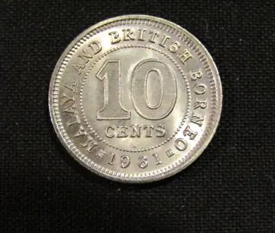 Malaya British Borneo 1961-H 10 Cents Unc Coin Heaton Mint • $24.99