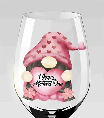 X9 Happy Mother's Day Gnomes Vinyl Decal Stickers Love Hearts Decor 00961 • £3.99