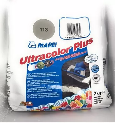 Mapei Grout Cement Grey Color 113 Ultracolor Plus Flexible  2kg Wall And Floor • £8.65