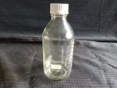 Unbranded 1000mL Plastic-Coated Boro Glass Graduated Media Bottle W/ GL45 Cap • $21.99