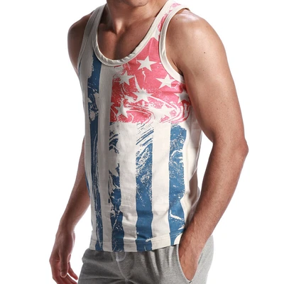 £12.58 • Buy Quality Bodybuilding High Sexy Men Tank Tops American Flag Vest Slim Stripe