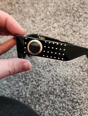 Black Versace Studded Medusa Sunglasses Luxury  Ve4358 • $52.98