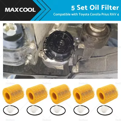 5 Set Oil Filter Suitable For Toyota Corolla ZRE152 ZRE172 ZRE182 RAV4 Prius • $21.99