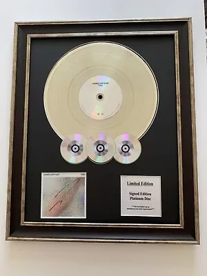 Signed/autographed James Arthur - You Cd Framed Platinum Disc Presentation. Disk • £299.99