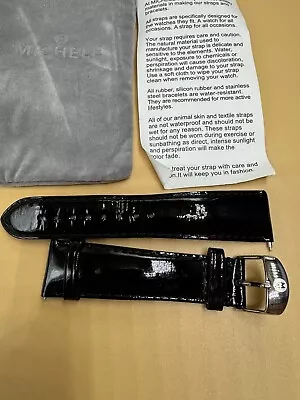 MICHELE 20mm Black Patent Leather Watch Band • $49.99