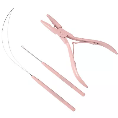 Hair Extensions Beads Tools Microlink Pliers Loop Needle Pulling Hook Device Kit • $13.64