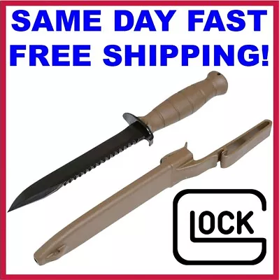 GLOCK FDE KD039179 Field Knife W/Sheath 6.5  W/Saw SAME DAY FAST FREE SHIPPING • $39.85