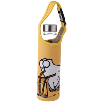 £11.99 • Buy Simons Cat 500ml Glass Reusable Water Bottle With Protective Sleeve