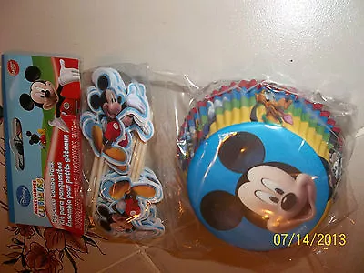 Wilton MICKEY  MOUSE BIRTHDAY 24 Cupcake Cups & 24 Picks PLUTO DONALD Minnie NEW • $7.50