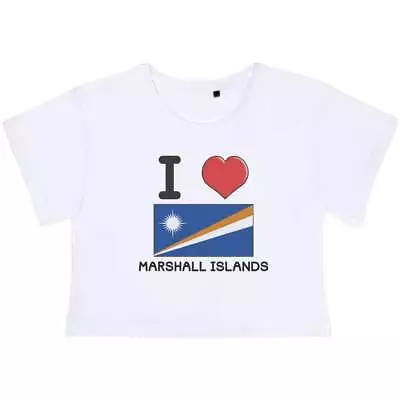 'I Love Marshall Islands' Women's Cotton Crop Tops (CO033364) • $15.15