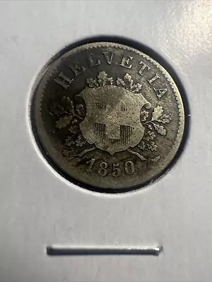 1850 BB Switzerland Swiss Silver Billon 10 RAPPEN Coin Z848 • $4.99