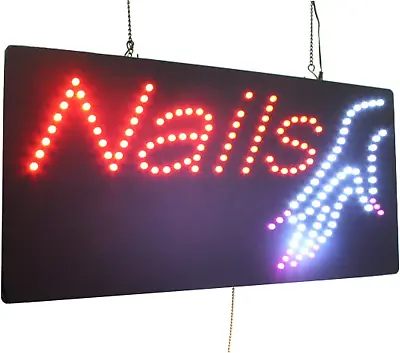 Nails Hand Sign  Signage LED Neon Open Store Window Shop Business Display • $202.86
