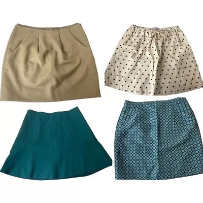 J Crew Skirt Lot Green Teal Blue Tan A Line Mini Midi Career Office Party 0 XS • $24.06