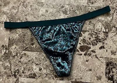 $20.92 • Buy Nwt Victoria's Secret Leopard Turquoise Crushed Velvet Velour V String Panties