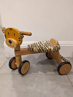 I'M TOY     Paddie Rider Tiger      Wooden 4-Wheel Toddler Balance Bike 80006 • £50