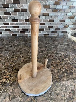 Rustic Real Wood Solid Counter Top Paper Towel Holder 15” • $35
