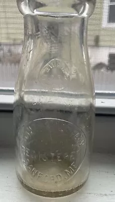 Vintage SHAW'S RIDGE FARM ACL Half Pint Milk Bottle Sanford Maine • $11.99