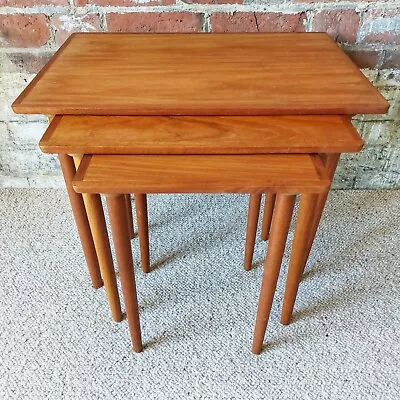 Fab Vintage MCM 1960s Danish Set Of 3 Nesting Tables By H. W. Klein For Bramin • £345