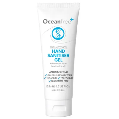 Hand Sanitiser Gel Sanitizer 70% Alcohol - 125ml - Unscented - Ocean Free • £4.59