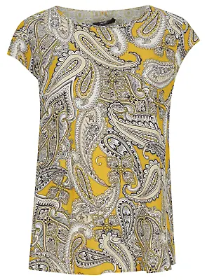 Brand New Ladies Ex Wallis Capped Sleeve Paisley Print Zip Back Blouse Top Sizes • £7.95