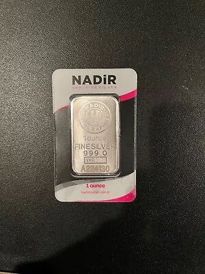 Nadir Metal Refinery 1 Ounce .999 Silver Bar/Bullion Fine Silver • $34.95