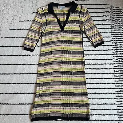 Missoni Knit Multicolor Striped Collar Dress Women’s Size US 8 • $69.99