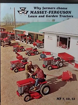 Massey Ferguson MF 7 10 12 Lawn Garden Tractor & Implements Color Sales Brochure • $64.99
