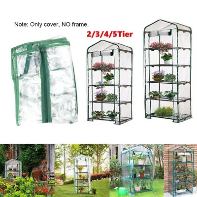 2/3/4/5 Tier Mini Greenhouse Outdoor Garden Plants Grow Green House PVC Cover • £11.39